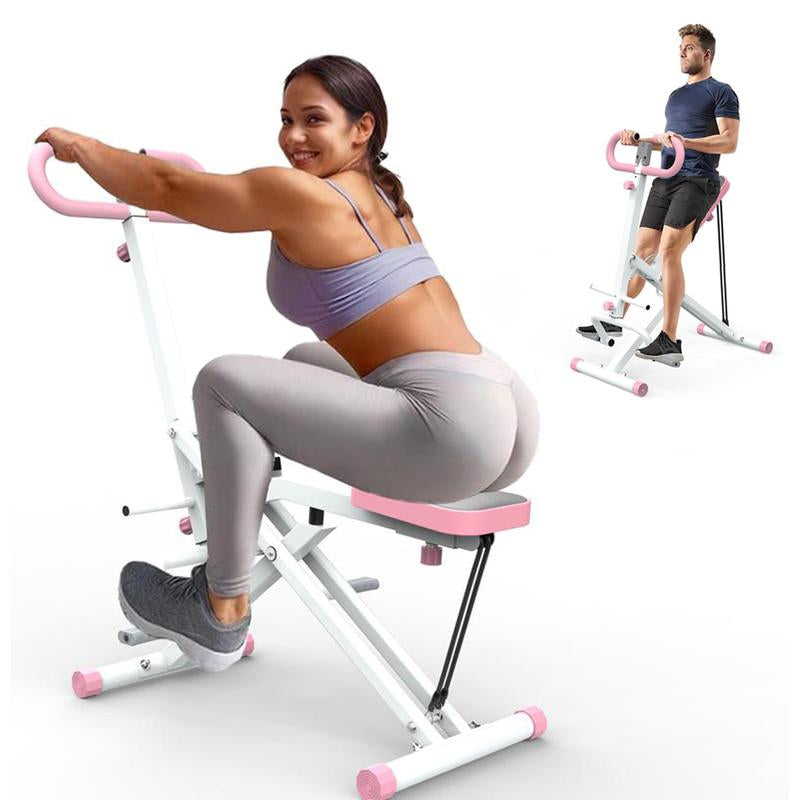 Squat Machine for Home, Adjustable 4 Resistance Bands,Rodeocore Exercise Machine, Ride & Rowingmachine for Botty Glutes Butt Thighs, Foldable 330LBS, Abback/Leg Press Hip Thrust Christmas Gift